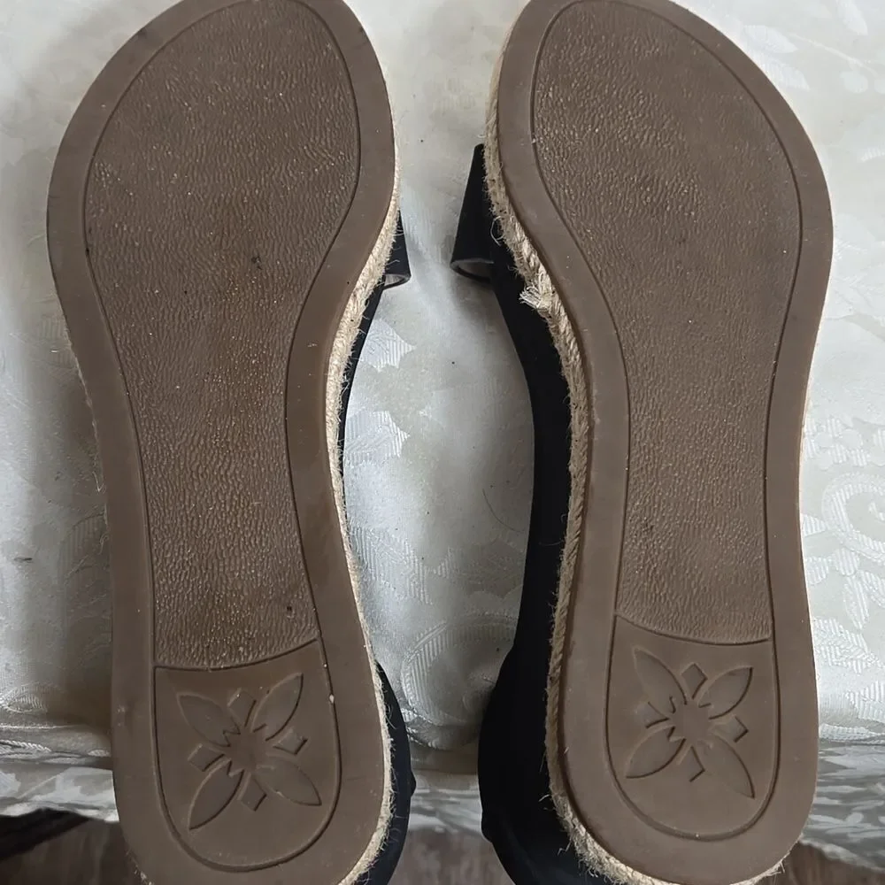 BCBGeneration Black Espadrille Wedge Sandals